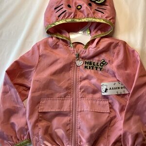 Hello Kitty Pink Raincoat with Gold Trim